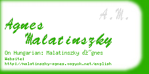 agnes malatinszky business card